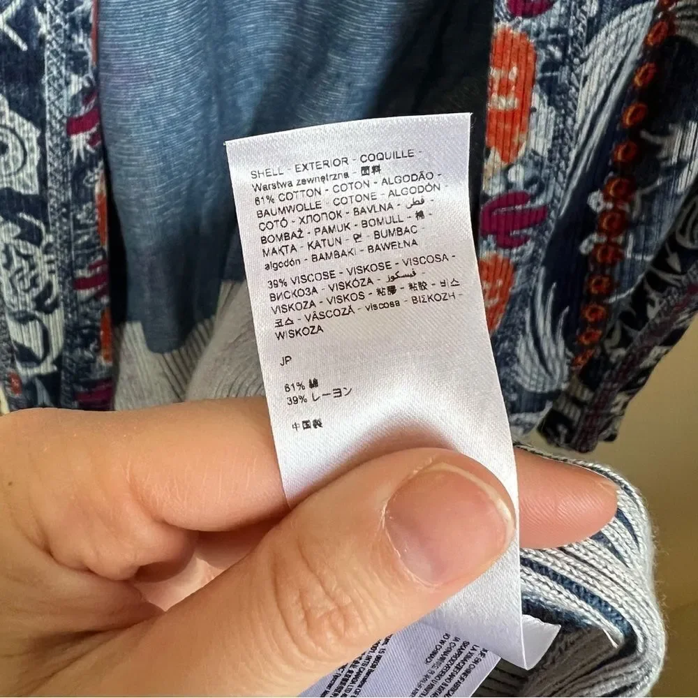 ✨‎ Desigual Women’s Blue Santorini Cactus Print Cardigan Sweater